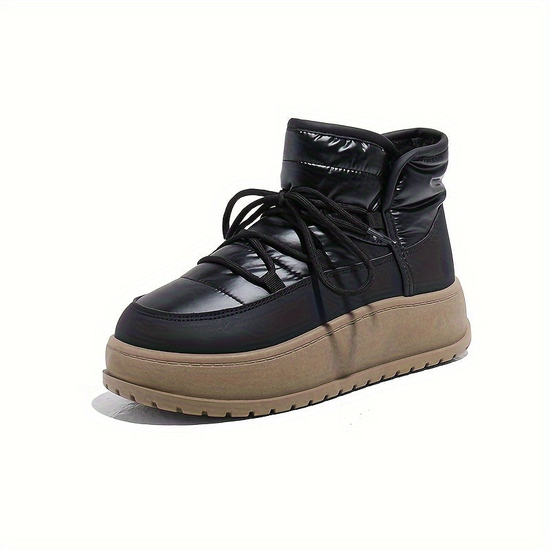 Women's Winter Fleece-Lined Chunky Sneakers Casual Warm Winter Boots