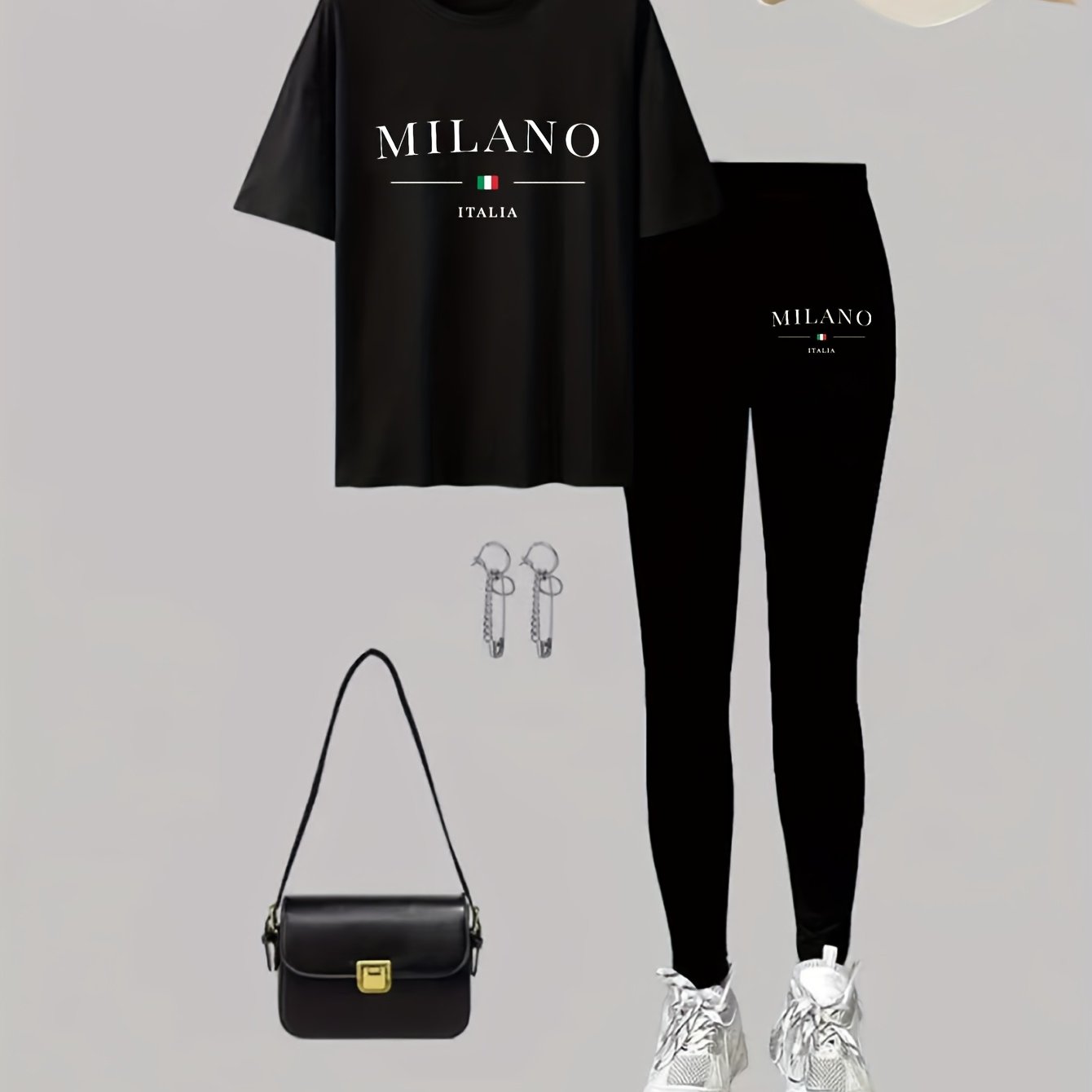 Women's Pink Sports Shorts Set Large Size Elastic Casual 2pcs