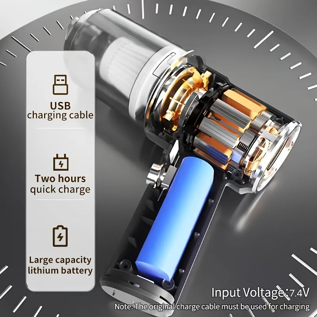 Portable Car and Home Vacuum Cleaner Dual Battery High Suction Large Capacity