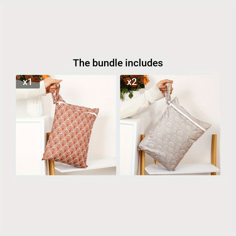 Washable Waterproof Cloth Diaper with Wet and Dry Bag for Travel and Storage