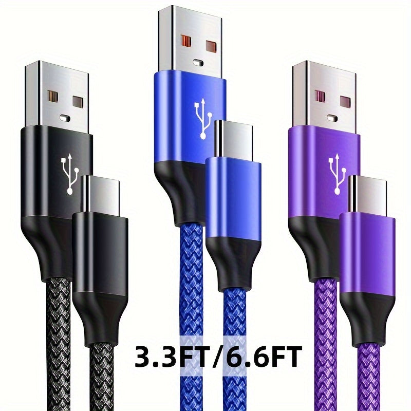 Кабель быстрой зарядки USB-C для телефонов Android, совместимый с Samsung, Redmi, OnePlus и Xiaomi.