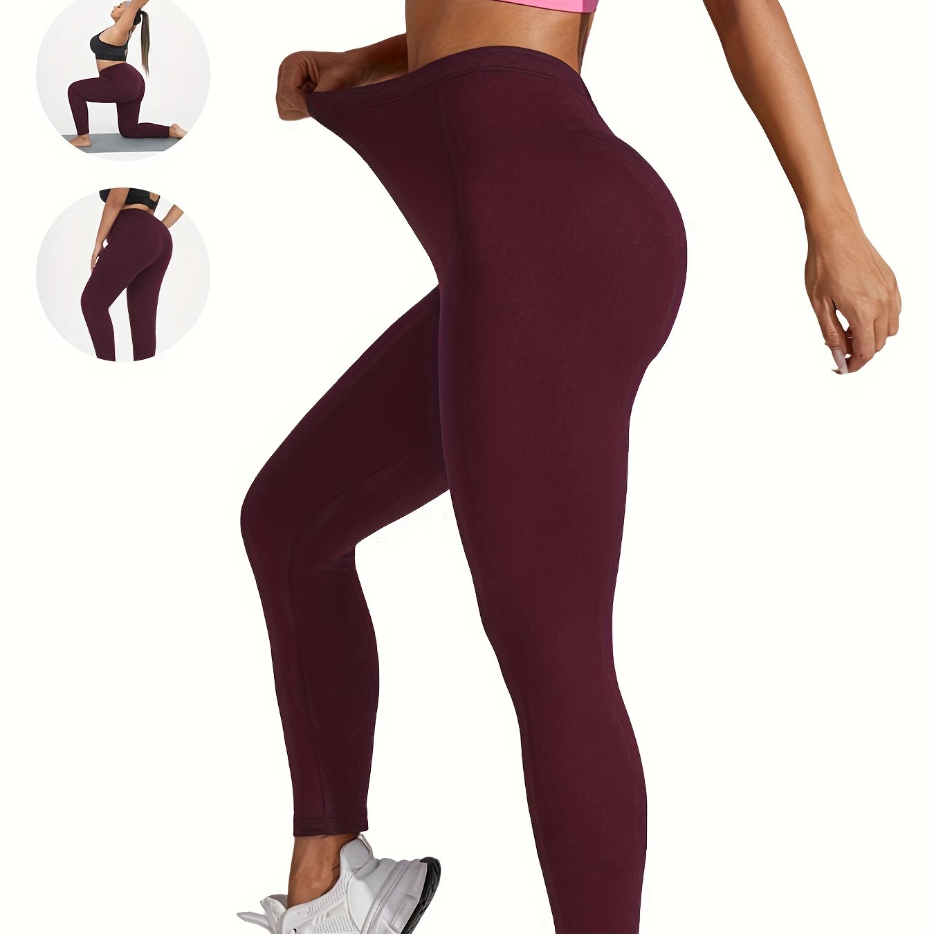 Leggings deportivos de talle alto para tallas grandes, suaves y opacos, ideales para yoga y running