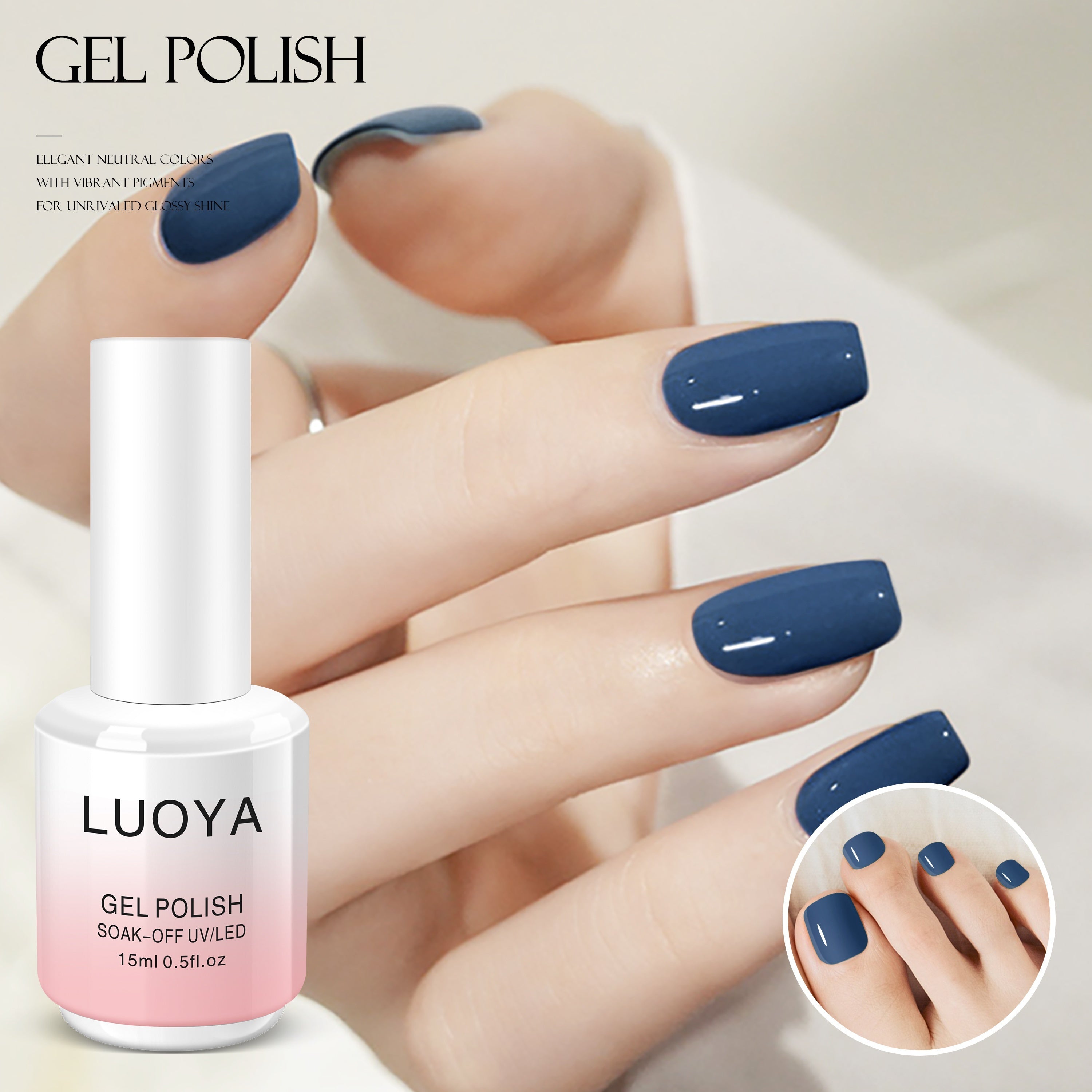 Gel Nail Polish 15ml Solid Gel Soak Off for Nails Spring Summer Pink Purple Green