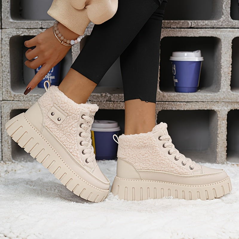 Women's Winter Thickened High-Top Warm Boots Chunky Sole Snow Shoes