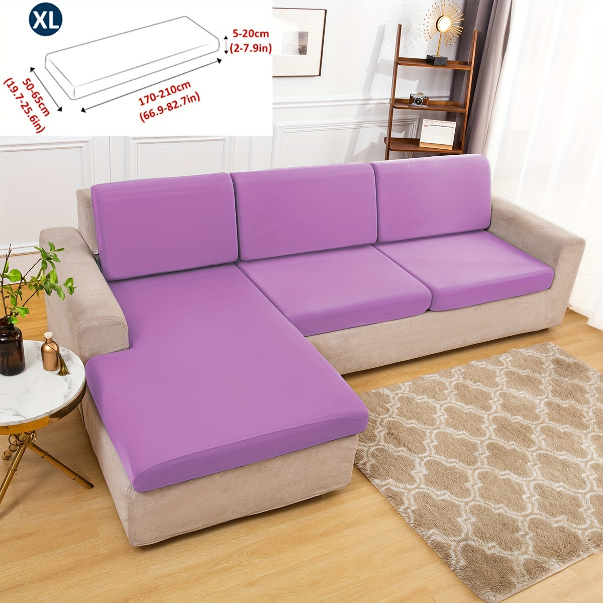 Klassik cho'ziladigan divan qoplamasi, armchair'dan bo'lak divanlargacha mos keladigan elastik lenta slipcover, mashinada yuviladigan polyester va spandeks aralashmasi, bitta o'rindiqdan to'rt o'rindiqli divanlargacha mos keladi.