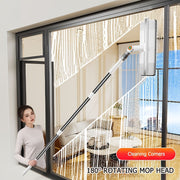 2-in-1 Extendable Window Squeegee with Scraper Stainless Steel Plastic