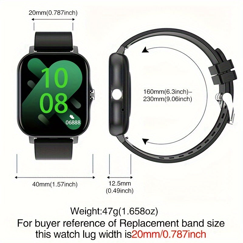 2024 Full Touch Smart Watch with Wireless Calling Zinc Alloy Case Silicone Band Fitness Tracker Compatible with Android iOS