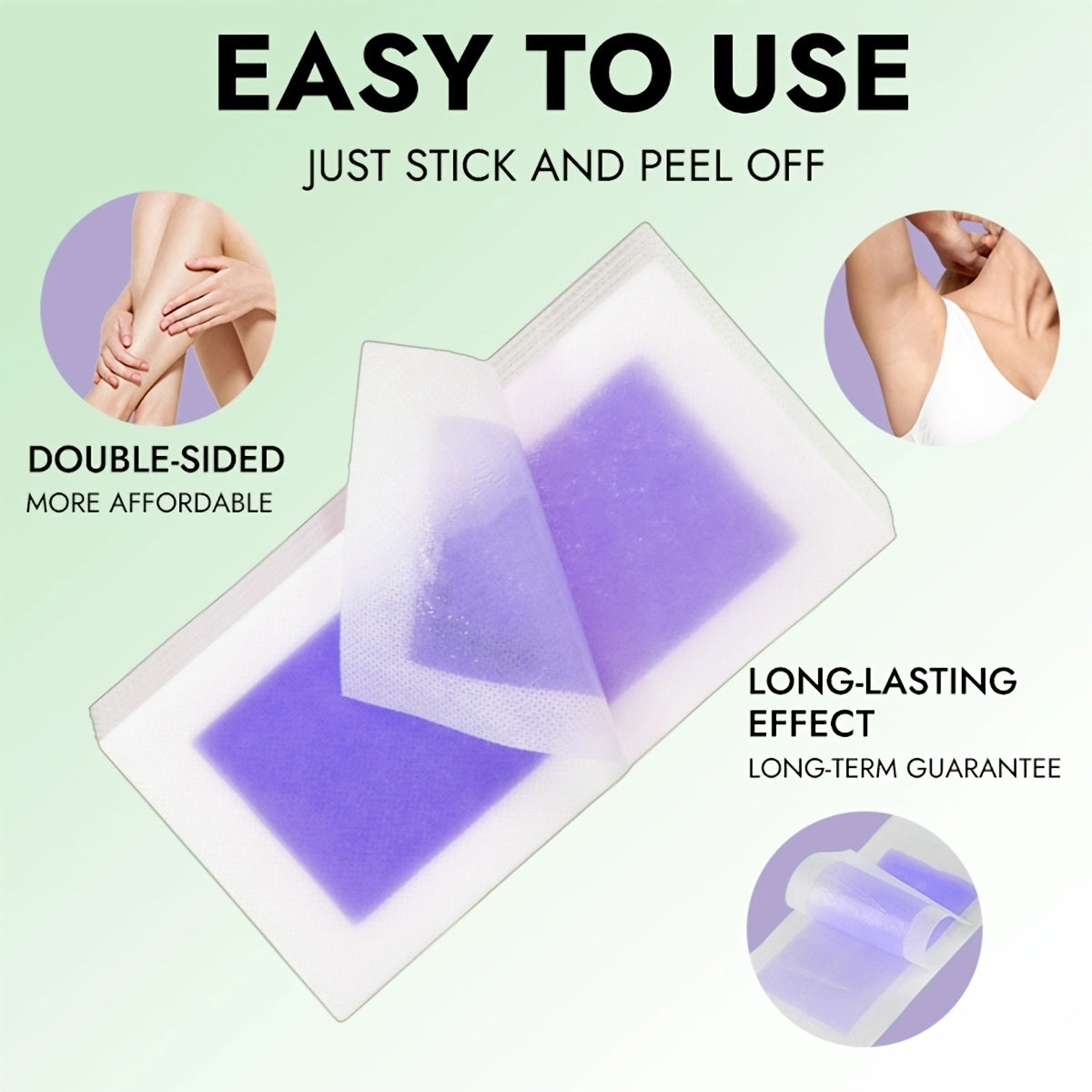 20-Pack Lavender Wax Strips for All Skin Types, All-Purpose Hair Removal