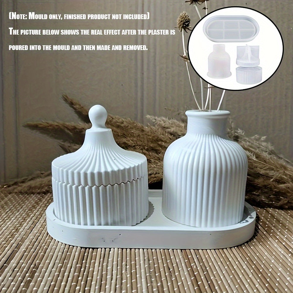 Set of 3 Oval Silicone Moulds for Trays Vases Jars DIY Resin Concrete Crafts