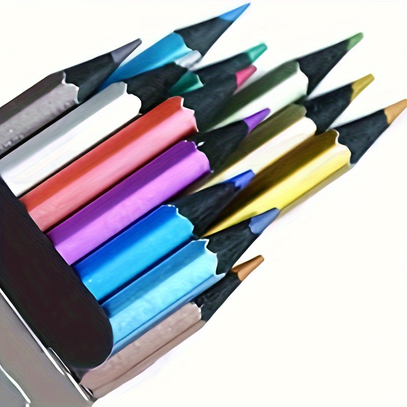 12-Piece Metal Colored Pencil Set for Adults Painting and Coloring Books