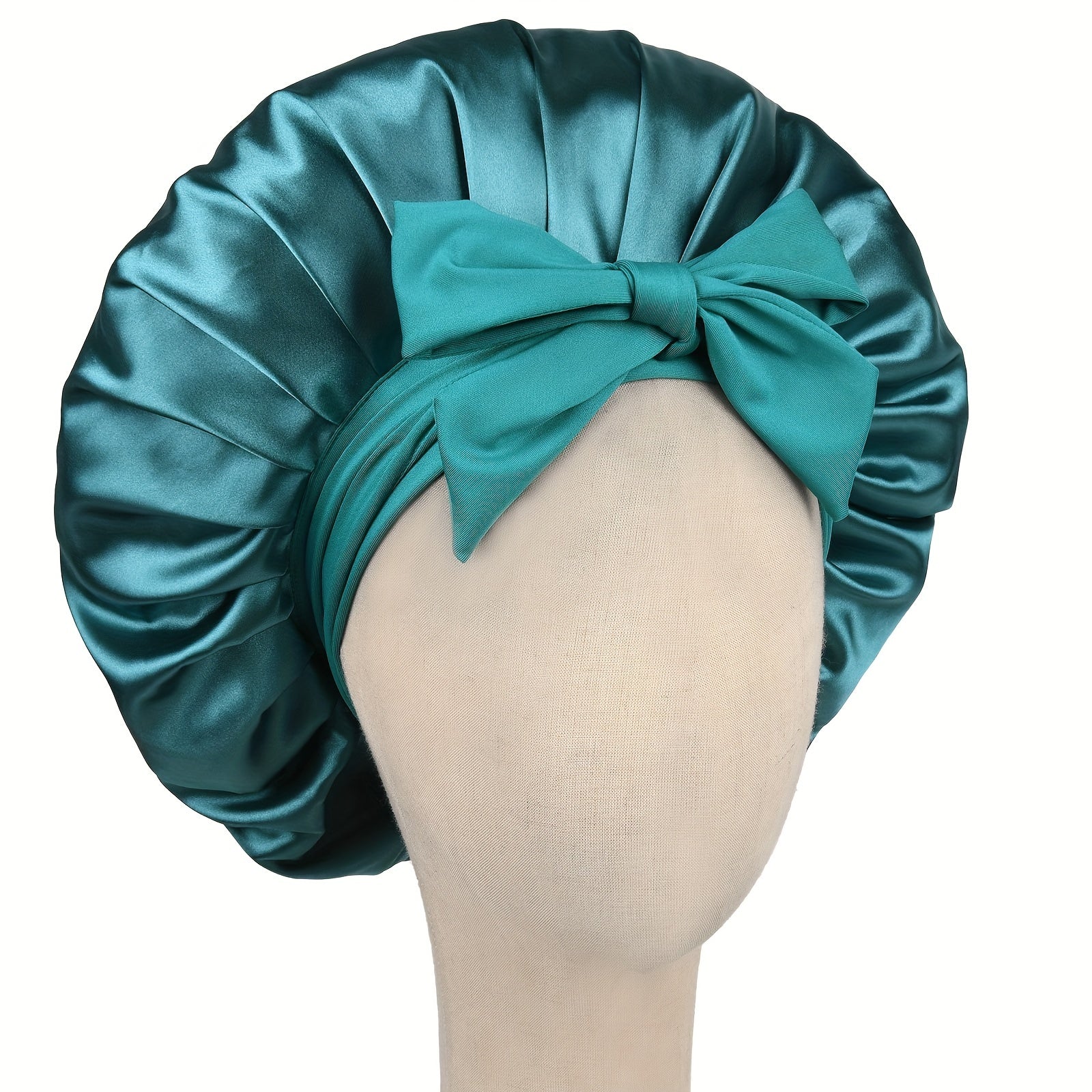 Silk Sleep Cap Satin Bonnet Adjustable Headwear with Tie Band for Women Men