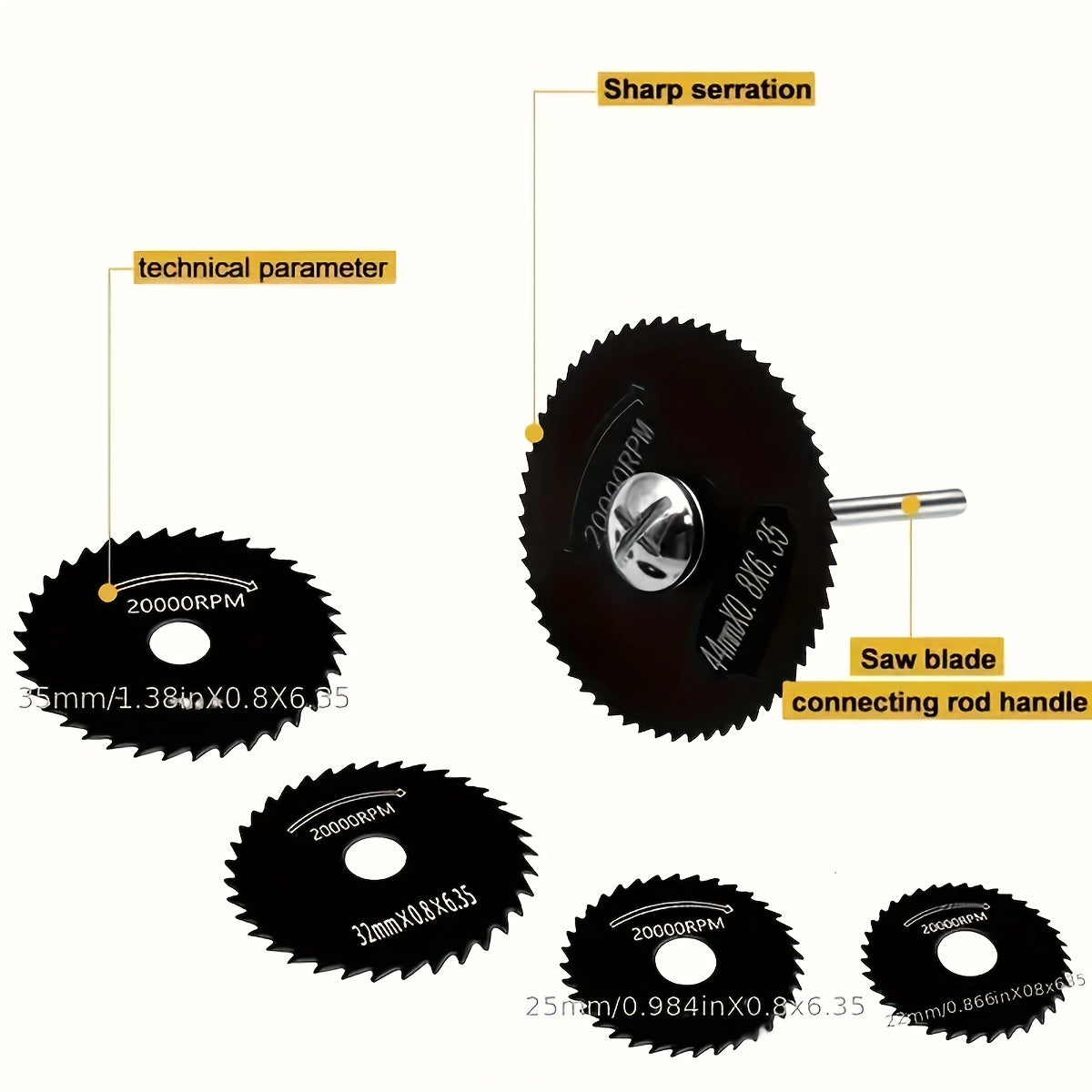 6pcs High-Speed Steel Mini Saw Blade Set for Wood Plastic Metal Durable