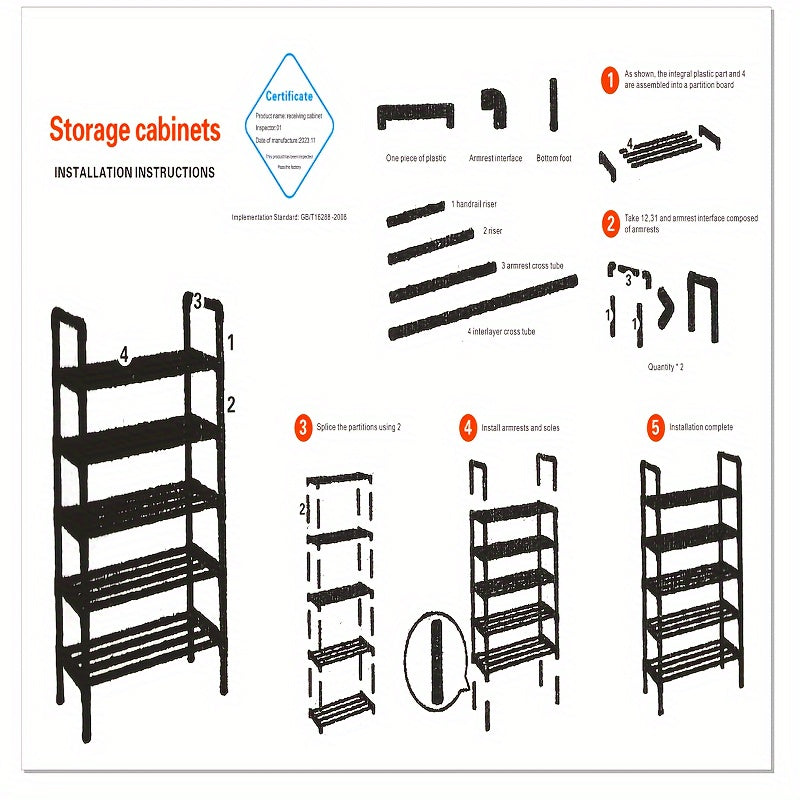Multi-layer Shoe Rack with Shelf Space-saving Floor-standing Shoe Storage for Bedroom Living Room Bathroom Kitchen