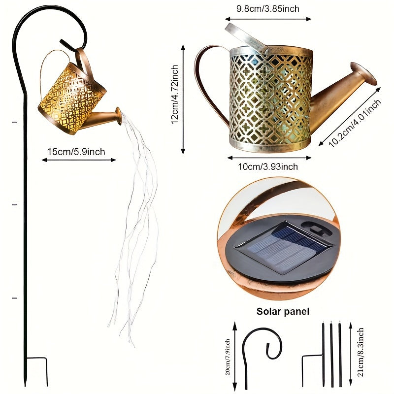 Solar Garden Light with Retro Metal Star Pot Design for Outdoor Decoration