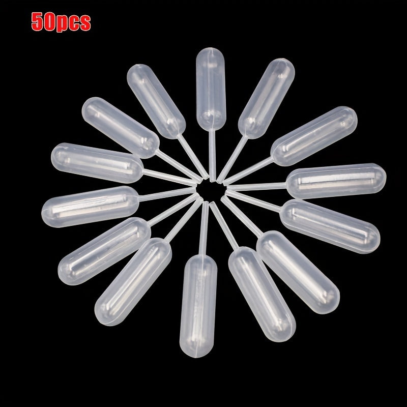 Set of 50 Plastic Droppers for Ice Cream Jelly Milkshakes Food Safe