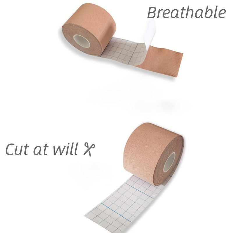 Breathable Body Tape Set with Backless Nipple Covers for A-E Cup Large Breast Support
