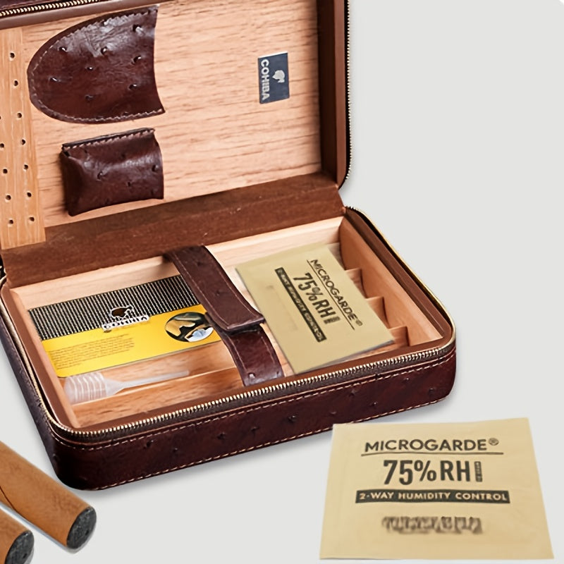 2pcs Portable Cigar Humidity Control Bags Beige Dual-Action No Electricity