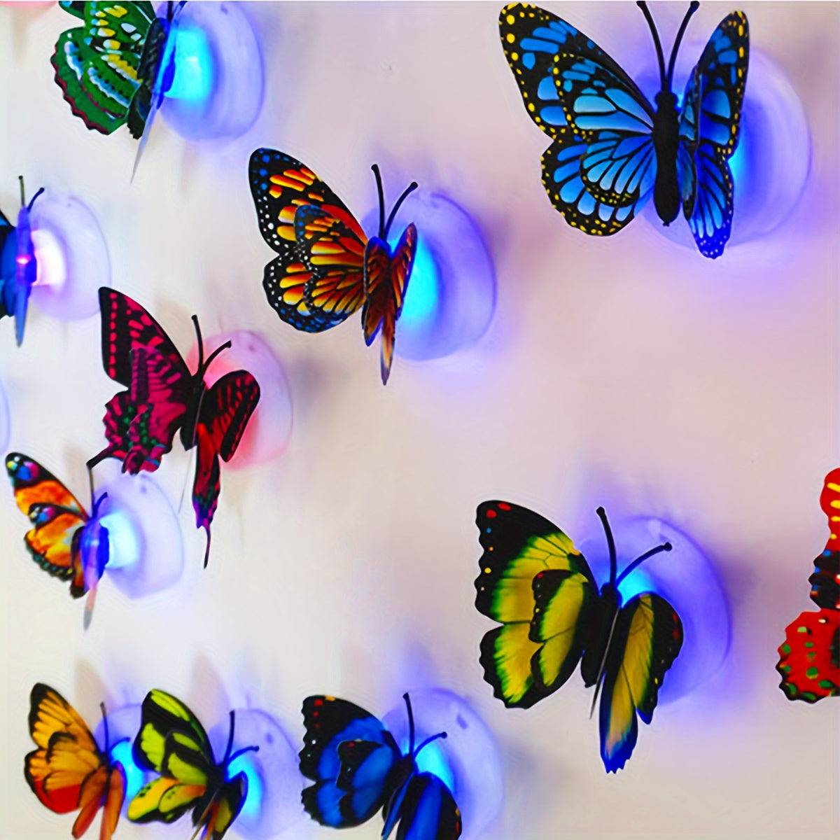 6/9pcs 3D Glowing Double-Layered Butterfly Decorations for Home Wedding Festival