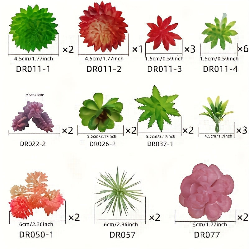 27-Piece Mini DIY Succulent Artificial Plant Arrangements for Indoor Outdoor Decor