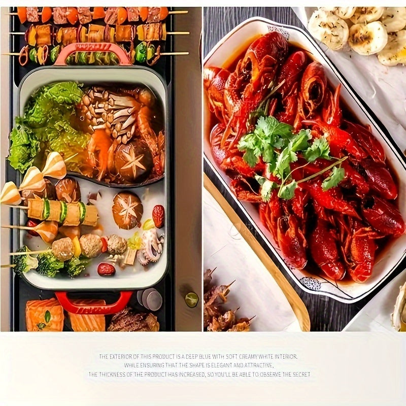 Многофункциональная эмалированная форма для запекания, прямоугольная или квадратная, для рыбы, стейка, барбекю, индукционной плиты