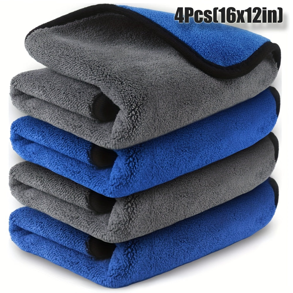 4-Pack Microfiber Car Towels Ultra-Thick Absorbent Scratch-Free
