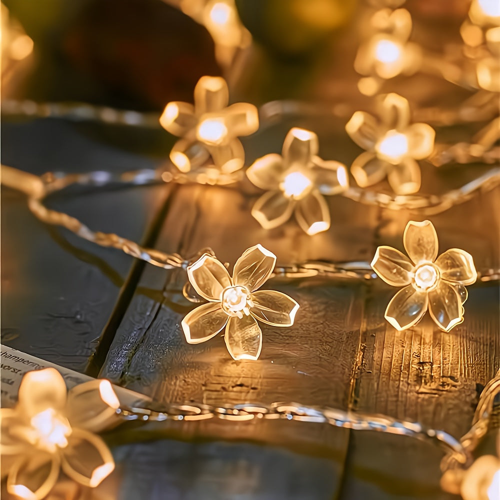 LED Cherry Blossom String Lights Warm Yellow for Home Decor Weddings Christmas Parties