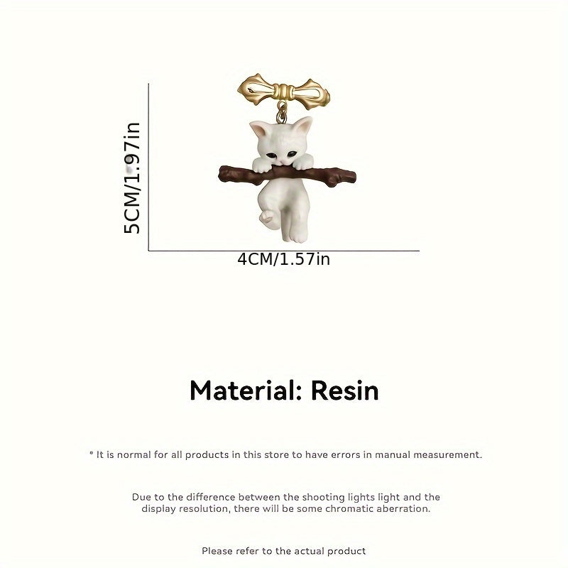 White Kitty Resin Pendant Charm for Women's Accessories