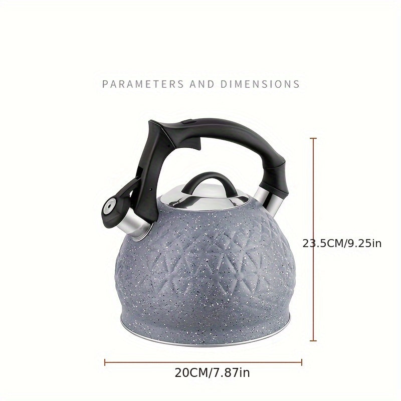 Hervidor de té de acero inoxidable de 3L con silbido para estufa de gas, eléctrica e inducción