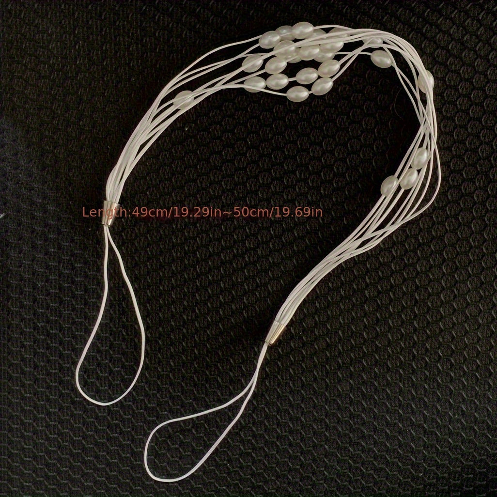 Rice Grain Beaded Curtain Tiebacks with Pearl Buckles for Window Decor