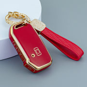 TPU Key Fob Cover Protective Case with Keychain for SUV and Sedan Vehicles