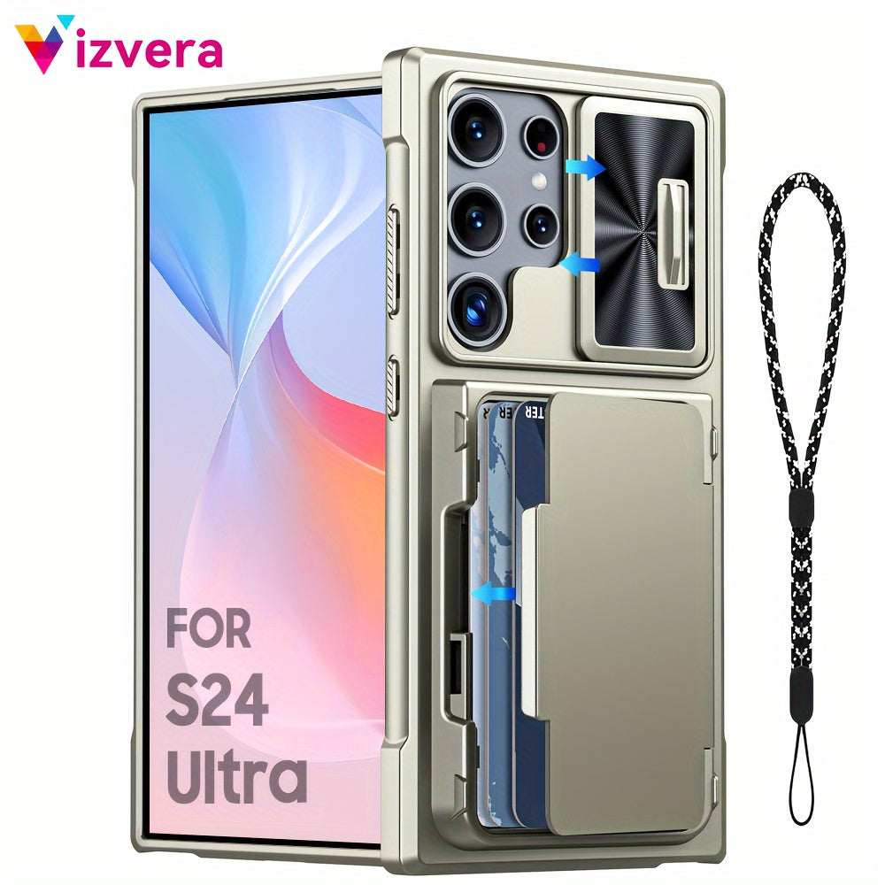 Samsung Galaxy S24 Ultra Wallet Case with RFID Blocking Card Holder and Kickstand