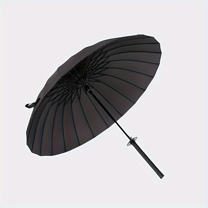 24-Bone Samurai Sword Handle Umbrella Automatic Foldable Casual Iron Shaft 170T Ripstop