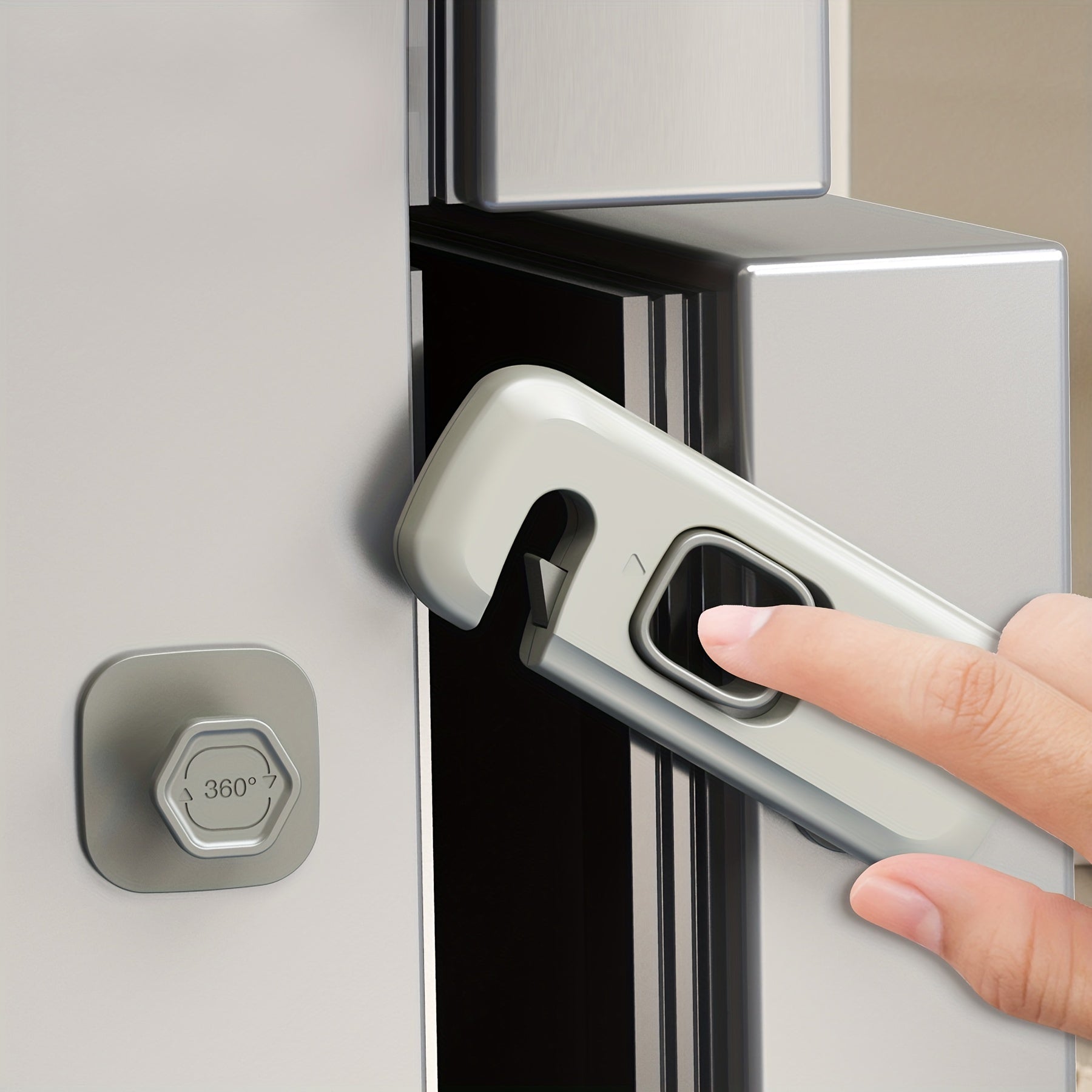 Set of 5 Child Safety Locks for Refrigerator Cupboards Drawers Non-Toxic PVC Durable Adhesive