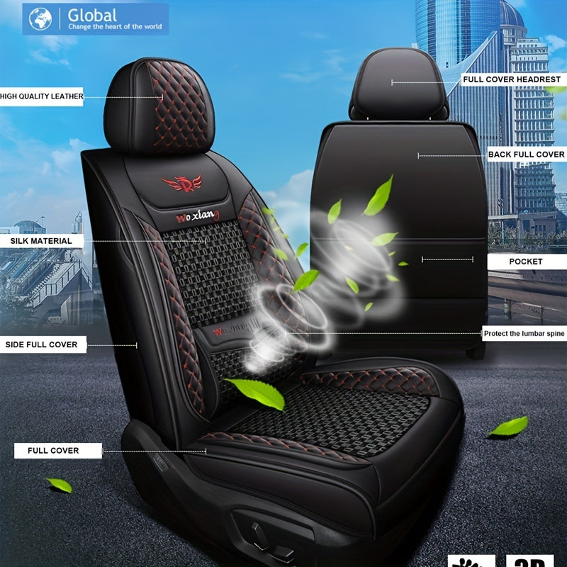 BMW, Audi, Golf, Hyundai va Peugeot modellari uchun universal soxta avtomobil o'rindiq qoplamasi.