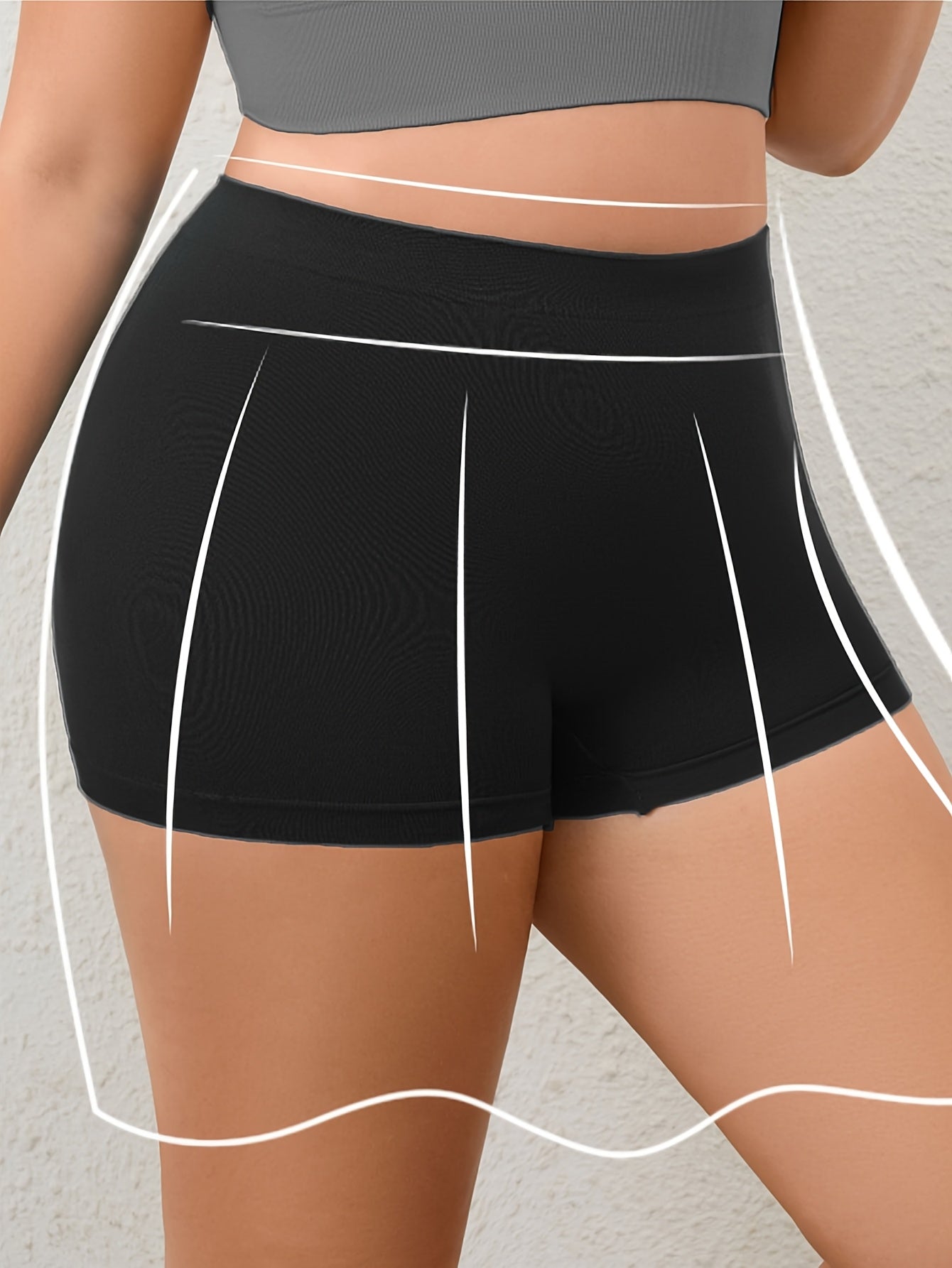 Plus Size High Elastic Boxer Briefs for Men Breathable All-Season Black