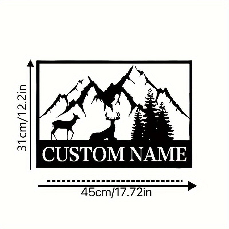 Shaxsiylashtirilgan Metall Devor San'ati - Rustik Buzoq va Tog' Oila Ismi Belgisi Uy Dekoratsiyasi Uchun - Yashash Xonasi, Hammom yoki Bar Uchun Ajoyib - Mukammal Uyga Kirish Sovg'asi