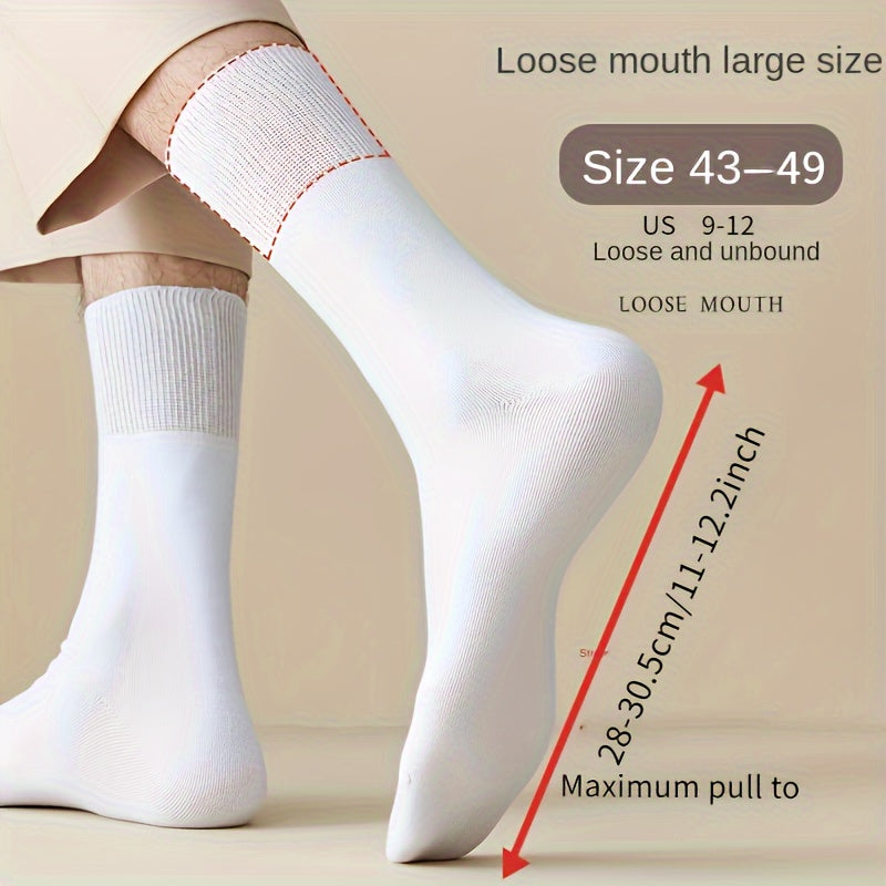 Plus-Size Men's Breathable Knit Socks 5 Pairs Wide Feet Summer Comfortable
