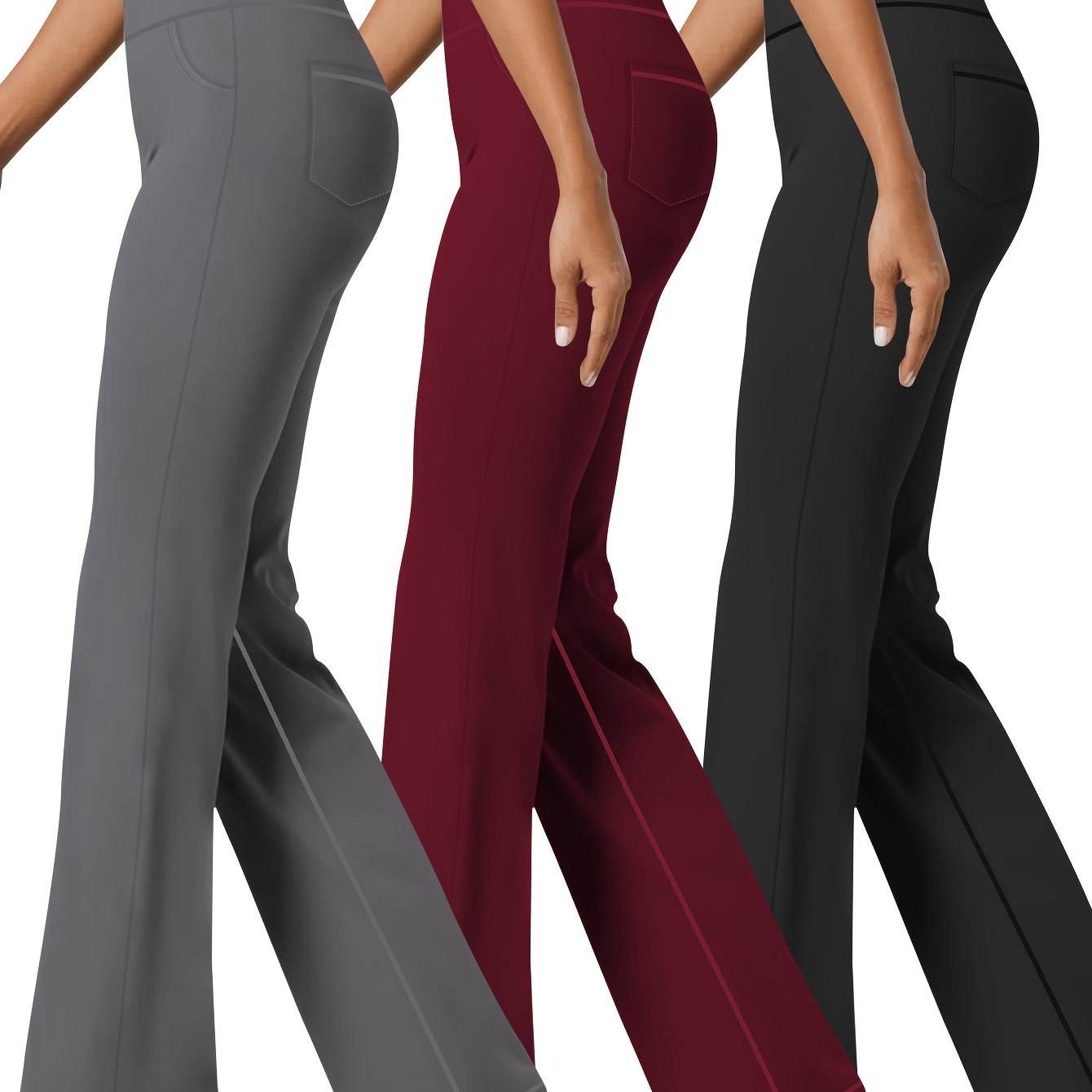 Women's Plus Size High-Waisted Flare Yoga Leggings Casual Sports Pants