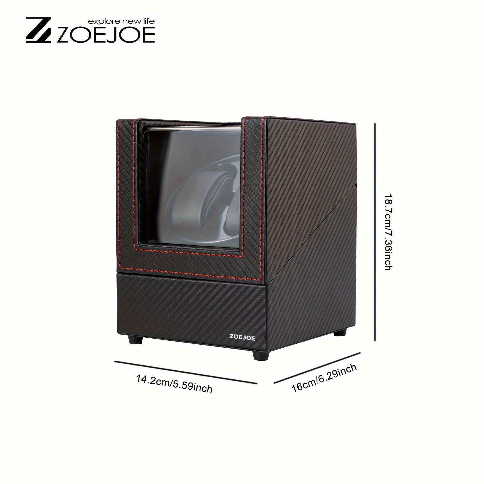 Erkaklar va ayollar uchun qora PU karbon tolali soat o'rash qutisi, bitta yoki ikkita joy bilan