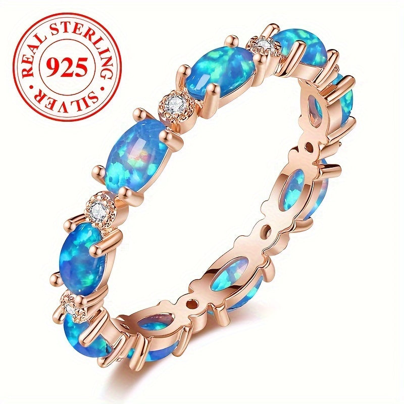 Unisex Sterling Silver Infinity Ring with Opal Pave 2.5g