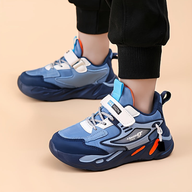 Unisex Geometric Pattern Sneakers for Kids Under 14 with PU Upper EVA Sole and Fabric Insole