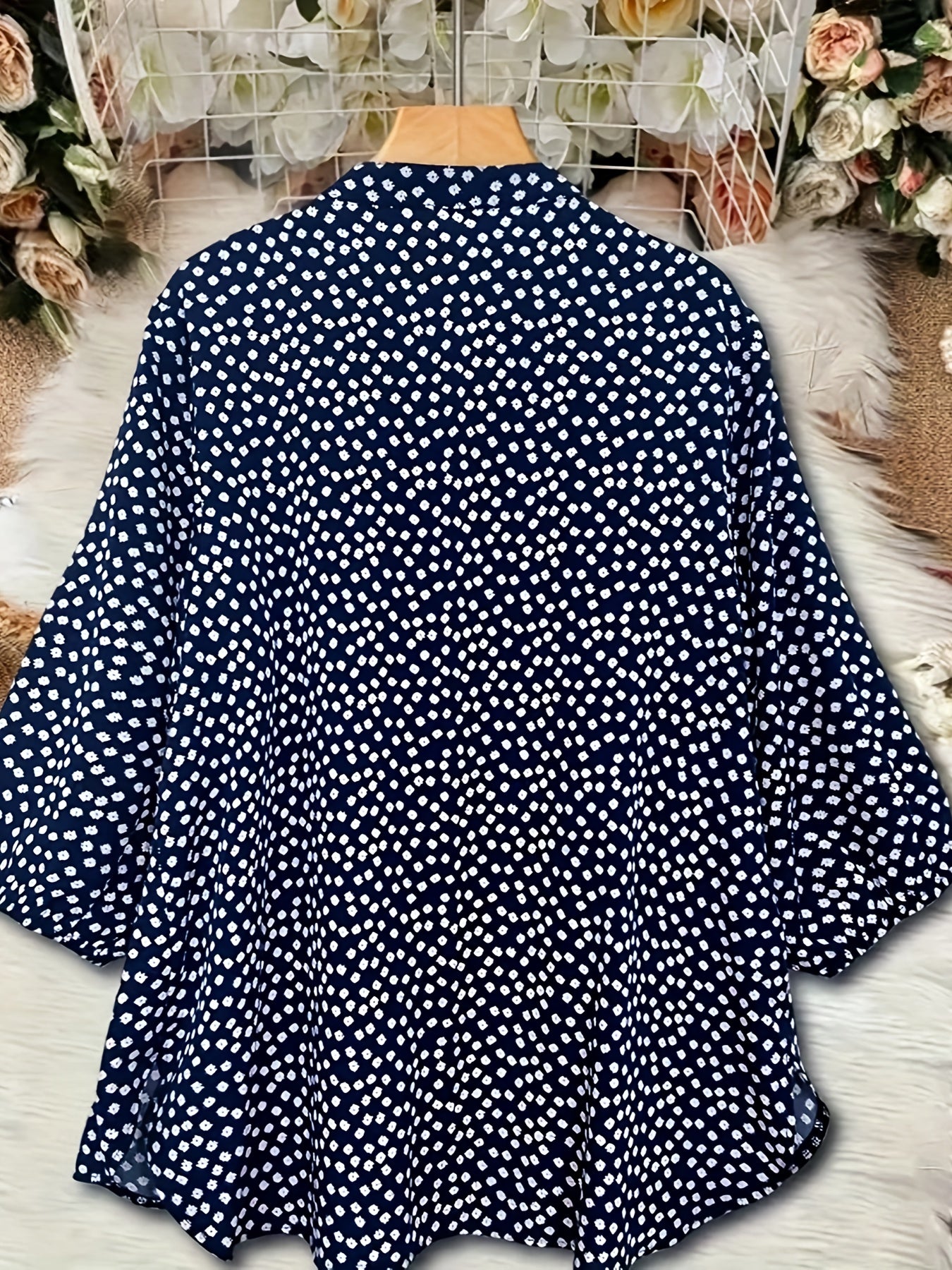 Camisa casual de mujer de tallas grandes con estampado floral para salidas