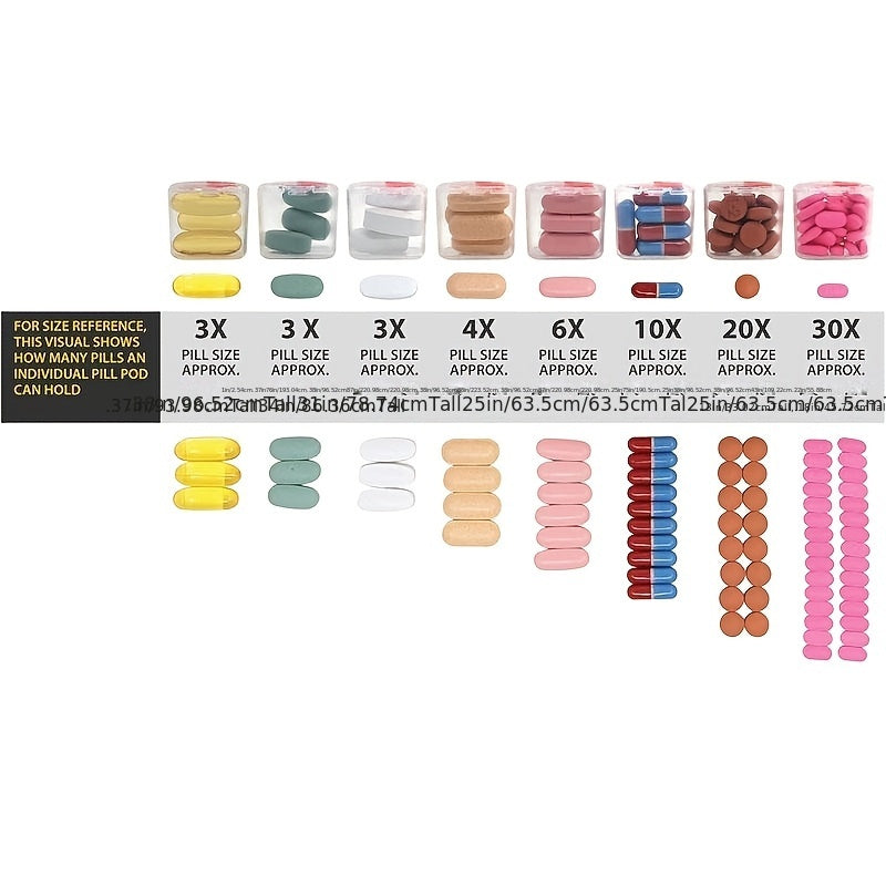 Deluxe 31-Day Pill Organizer Durable PP Material Portable with Removable Compartments