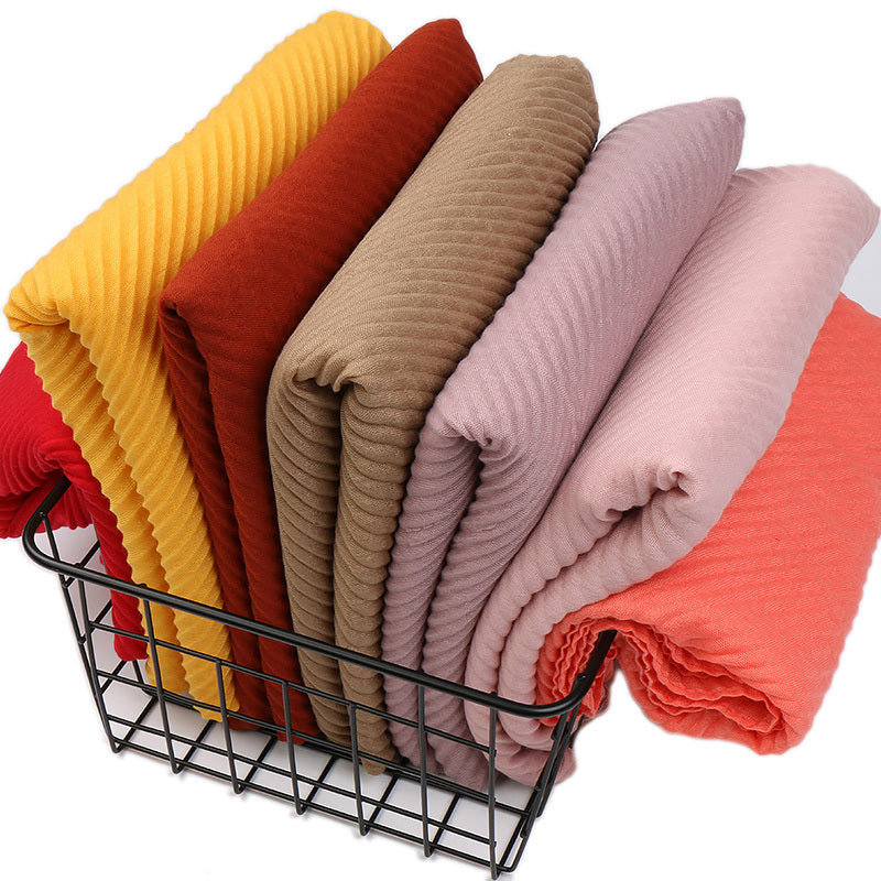 Women's Solid Color Crinkle Hijab Scarf Breathable Sun Protection Windproof Lightweight