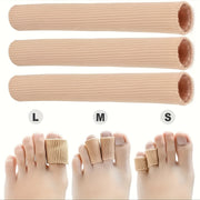 Unisex Silicone Toe and Finger Sleeves Beige Cut-to-Fit Protective Gear