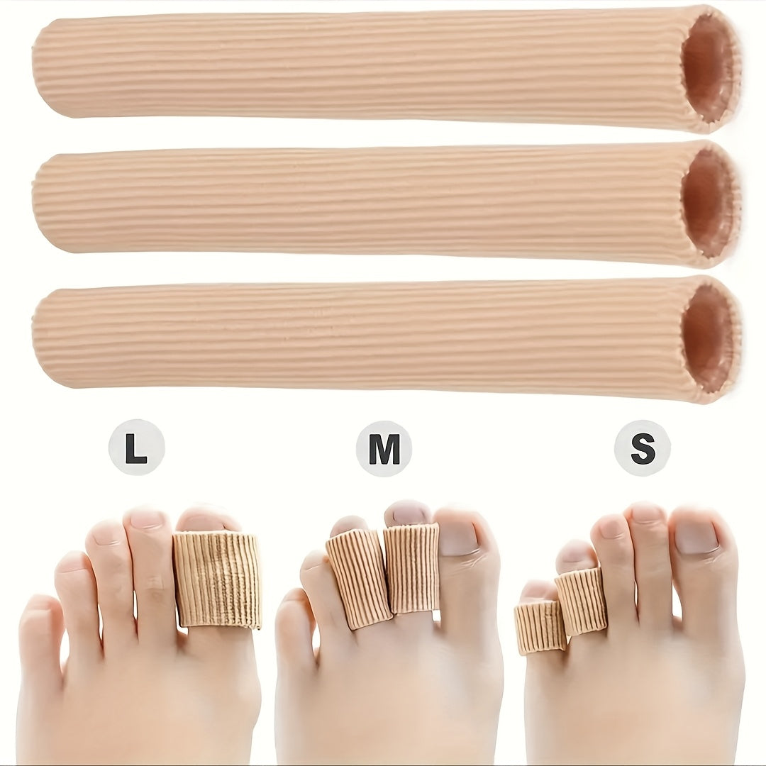 Unisex Silicone Toe and Finger Sleeves Beige Cut-to-Fit Protective Gear