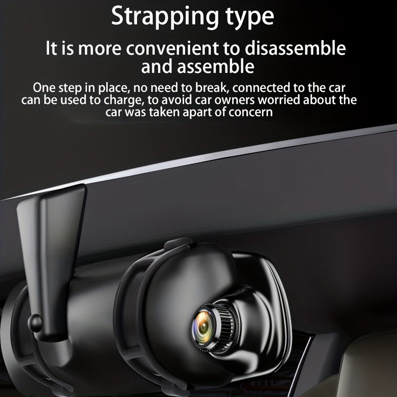 Dashcam de doble lente de 4.5 pulgadas con cámaras HD frontal y trasera, visión nocturna, imagen de reversa