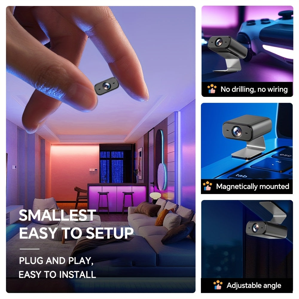 Mini Security Camera with Infrared Night Vision Motion Detection Indoor Surveillance for Home and Pet Monitoring