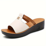 Women's Wedge Sandals Open Toe Slip-On Summer Casual Comfort