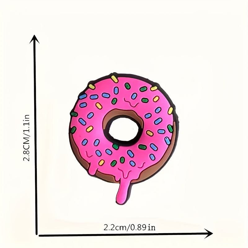 Kids Cartoon Donut Shoe Charms PVC Sandal Buckles Footwear Decorations